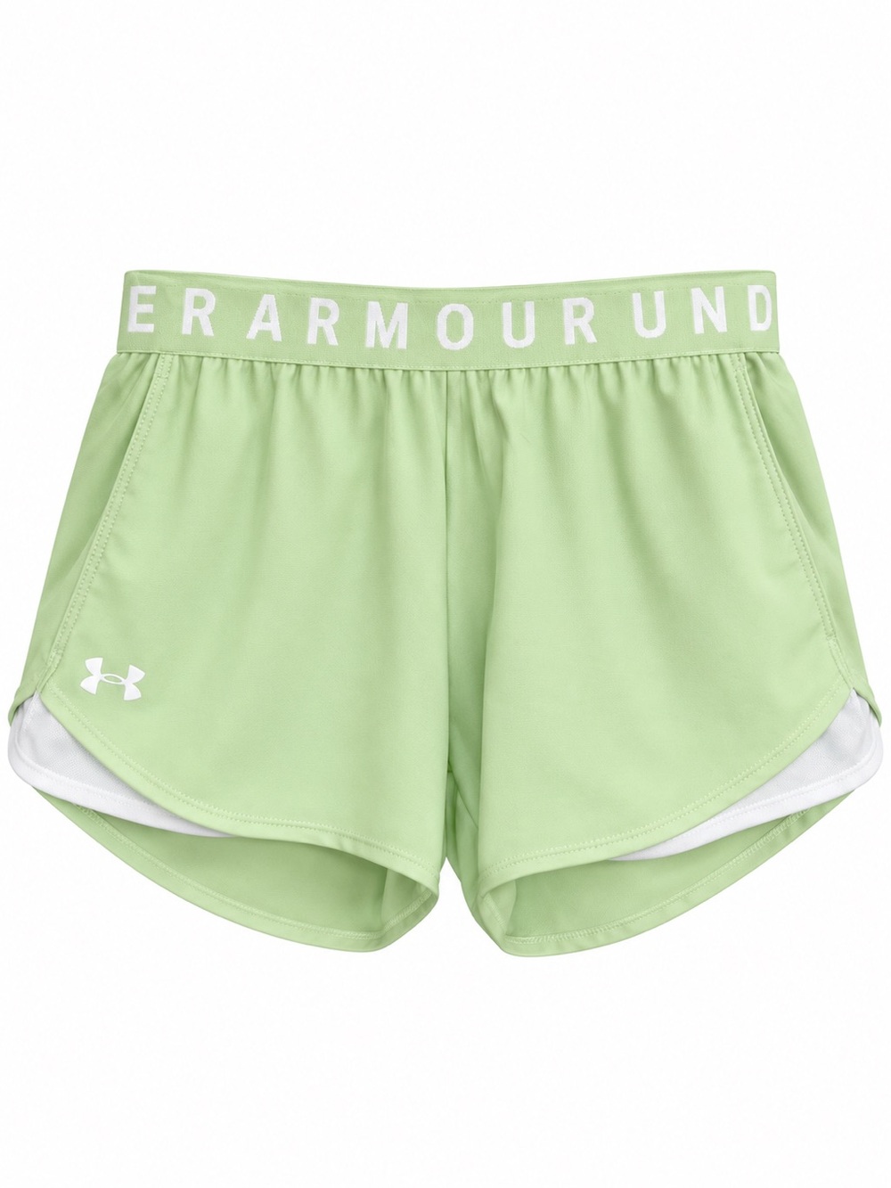 Under Armour Light Green Athletic Shorts with White Trim